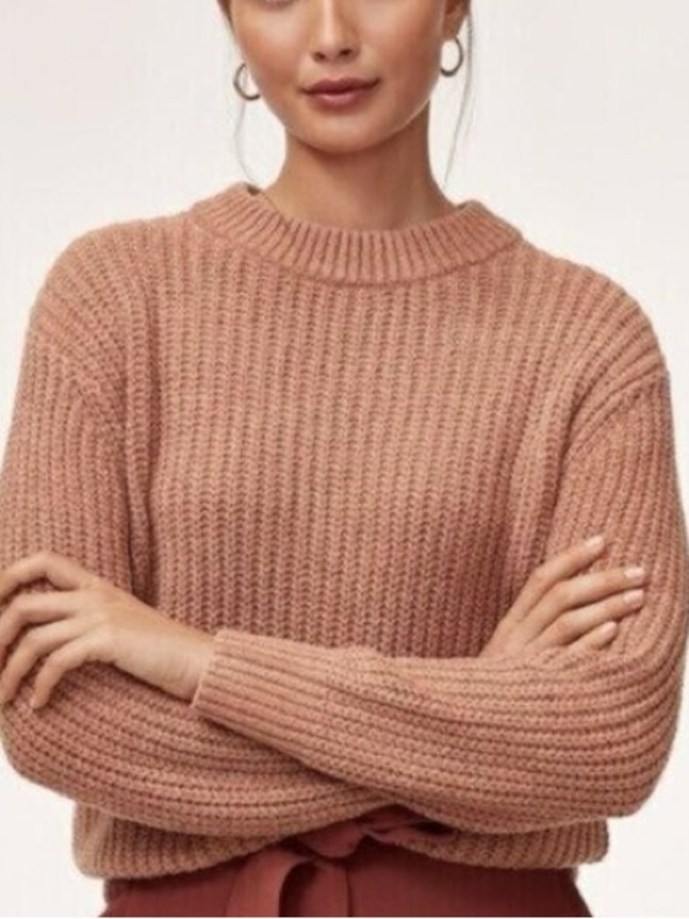 Wilfred Aritzia Pink Chunky Knit Sweater Size Small